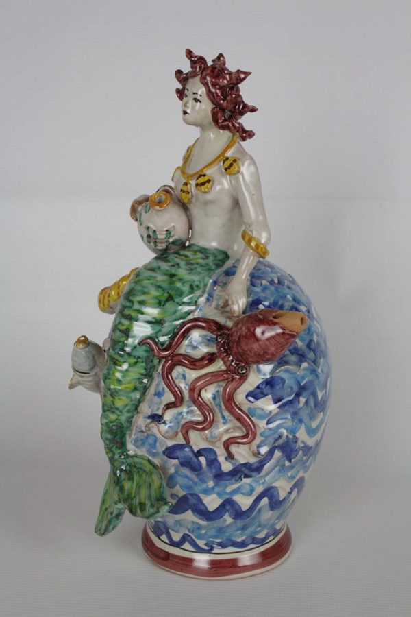 Sirena in ceramica con polpo fischiante